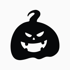 Halloween pumpkin silhouette design, editable colors