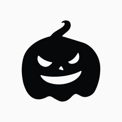 Halloween pumpkin silhouette design, editable colors