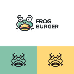 frog burger logo vector