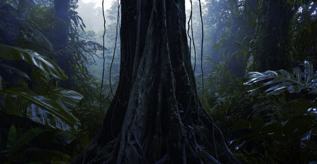 Deep jungle and creepy trees