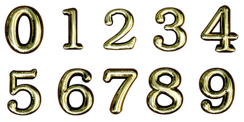 Set of gold balloon numbers set, 