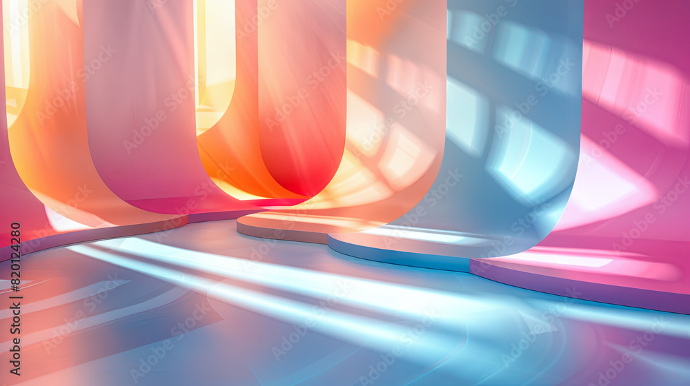 Poster abstract 3d rendering of empty room interior. modern architecture background.