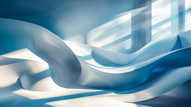 3d rendering of abstract background with wavy folds of silk cloth