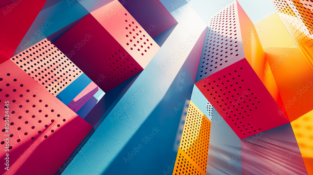 Poster 3d rendering of abstract geometric shapes. futuristic background design.