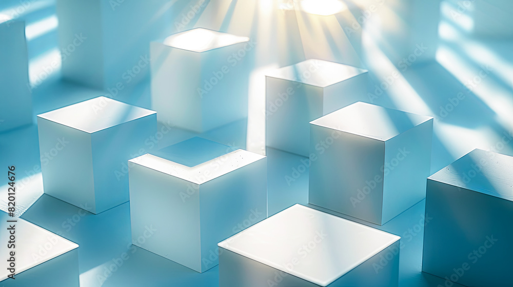 Poster abstract 3d rendering of geometric shapes. futuristic background design.