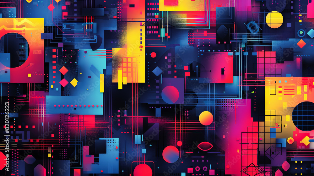 Aufkleber abstract background with colorful geometric elements. vector illustration for your design.