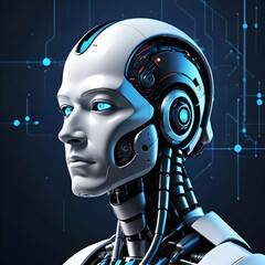 AI robot with background