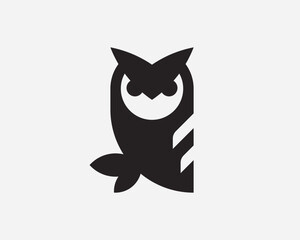 Owl logo. Night bird emblem design editable for your business. Vector illustration.