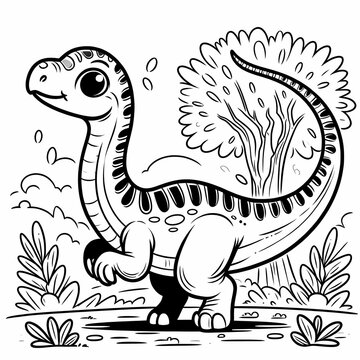 recommend clip art: Cartoon Parasaurolophus Dinosaur Coloring Page