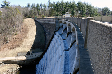 Rushing water at the Nepaug Reservoir Dam in New Hartford, CT (near Collinsville/Canton Connecticut)