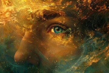 Fototapeta premium Embrace the journey of self-discovery, as you gaze inward and uncover the depths of your soul, each insight a revelation