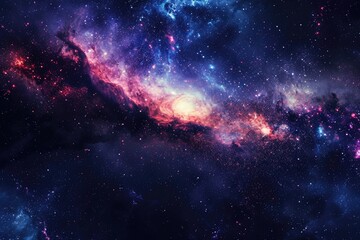 Fototapeta premium Colorful galaxy with cosmic dust and nebulas