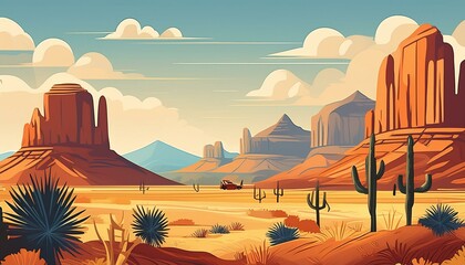 Cartoon wild west scene / background