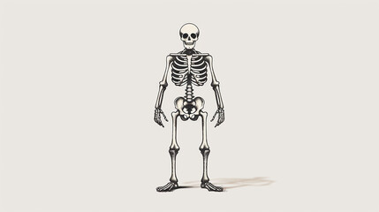 Illustration of a cartoon skeleton.