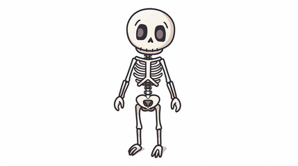 Illustration of a cartoon skeleton.