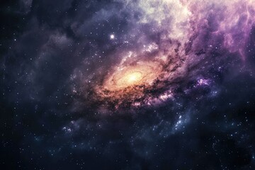 Obraz premium Colorful galaxy with nebulas and stars in motion