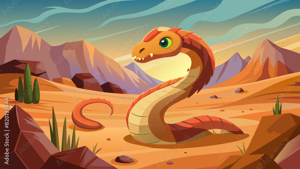 Wall mural dragon in the desert