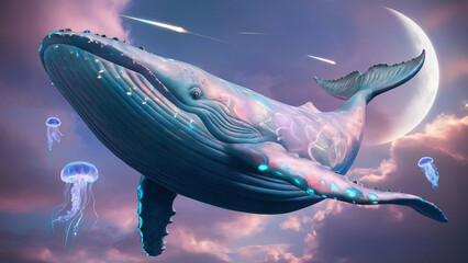 Fantasy whale in the sky
