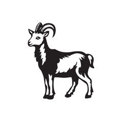 Goat silhouette vector illustration