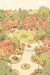 Obraz premium Lovely isometric 3D depiction of a provincial theater, placed centrally, capturing its cultural significance and charm