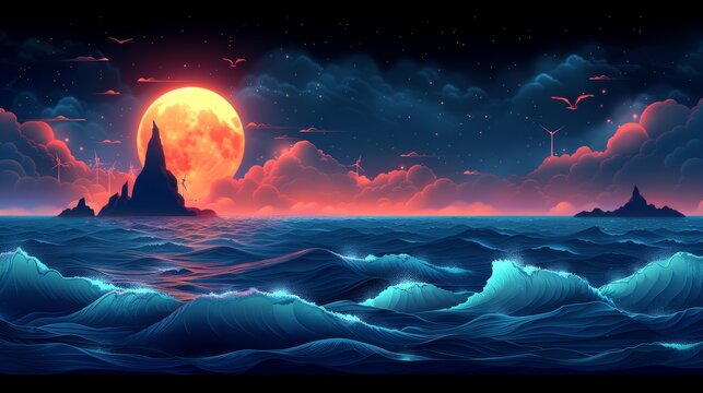 Harnessing sustainable power  offshore wind turbine farms generating renewable energy in the sea