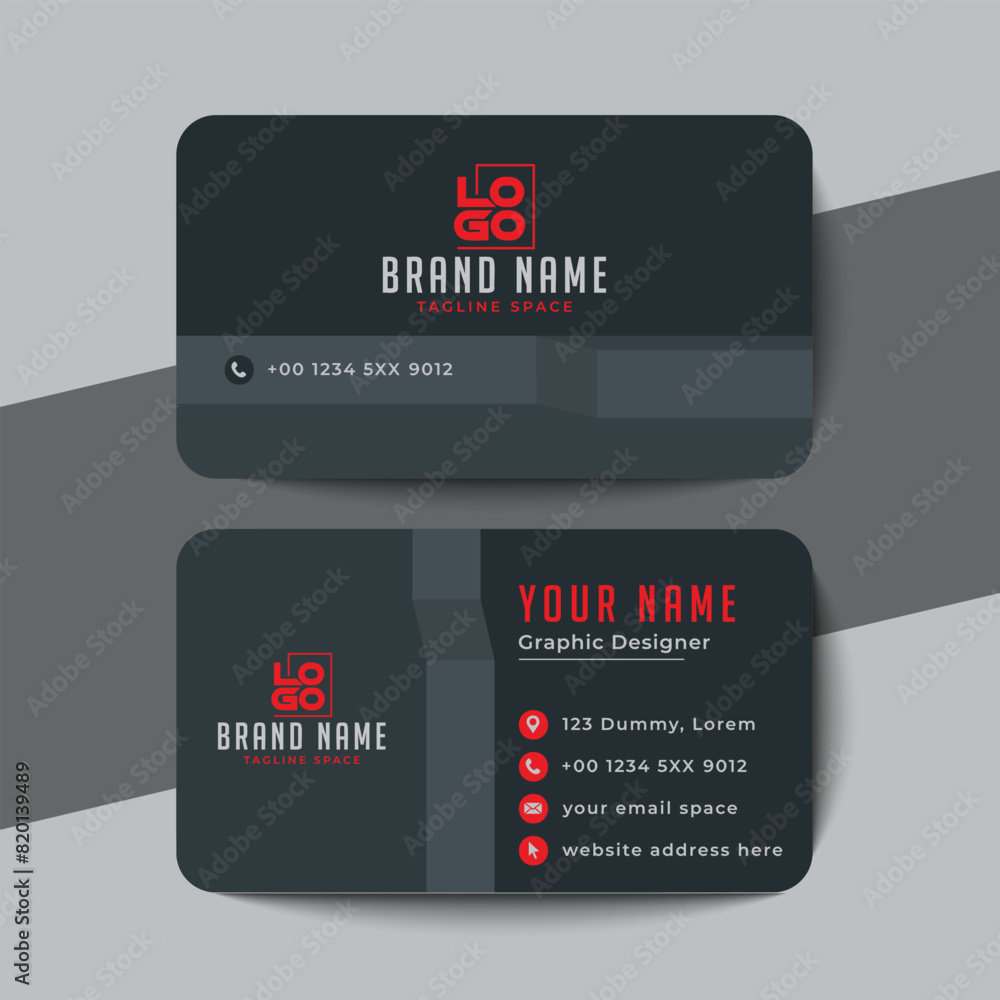 Fototapete modern business card - creative and clean business card template. luxury business card design templa