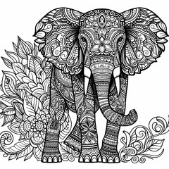 Fototapeta premium elephant coloring page