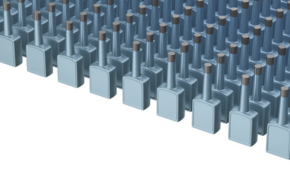 Fototapeta premium Many rows with tall plastic bottles