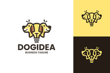 clever dog logo vector