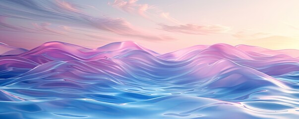 Gradient background with soft pastel waves, smooth and calming, perfect for a serene summer feel