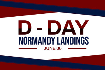 D-day memorial celebrations design template on the white background illustration. traditional border design