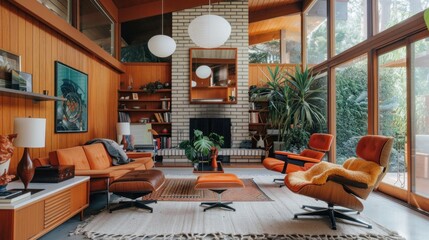 Retro-Chic Mid-Century Modern Living Room