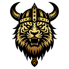 Bold and intricate outline vector of a Viking-inspired tiger, blending strength and heritage in a unique design.