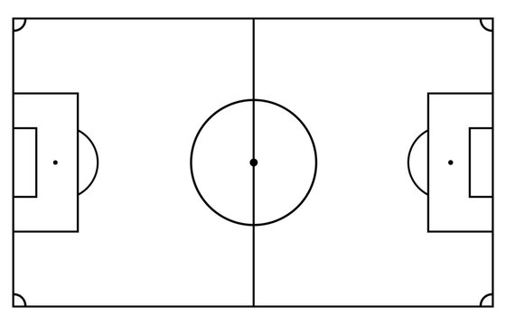 black and white soccer field outline clip art preview