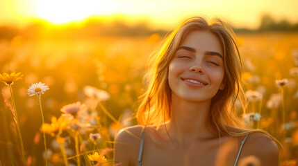 Fototapeta premium Free Happy Woman Enjoying Nature
