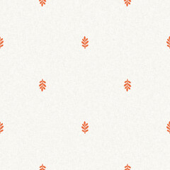 Peach fuzz botanical leaf foliage texture background with color of the year two tone linen fabric effect. Soft fresh modern woodland cottagecore design, wallpaper and on trend repeat tile textures. 