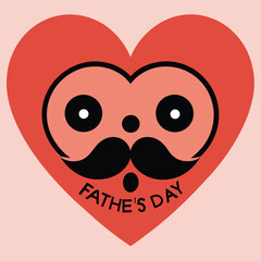 Minimalist a image for "happy father's day" in a love shape vector illustration 