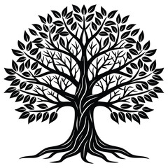Obraz premium Tree logo icon vector silhouette 