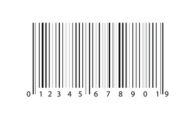 Universal product code. Barcode on transparent background
