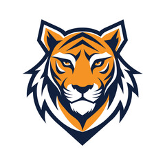 Minimalist tiger head logo icon vector