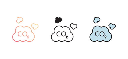 CO2 icon design with white background stock illustration