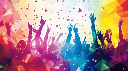 Colorful graphic illustration of upcoming event such as concerts,  music festivals or parties