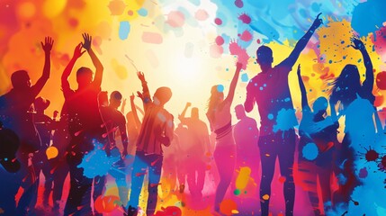 Colorful graphic illustration of upcoming event such as concerts,  music festivals or parties