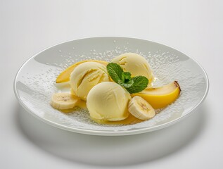 banana ice cream. bananas foster, classic american dessert