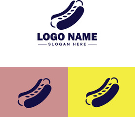 hot dog icon Frankfurter Wiener Sausage flat logo sign symbol editable vector