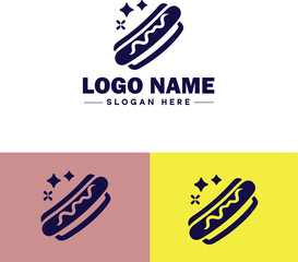 hot dog icon Frankfurter Wiener Sausage flat logo sign symbol editable vector