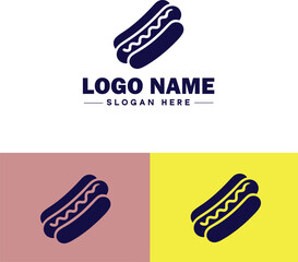 hot dog icon Frankfurter Wiener Sausage flat logo sign symbol editable vector