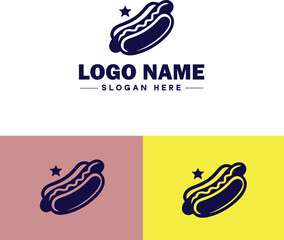 hot dog icon Frankfurter Wiener Sausage flat logo sign symbol editable vector