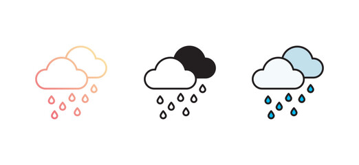 Heavy Rain icon design with white background stock illustration