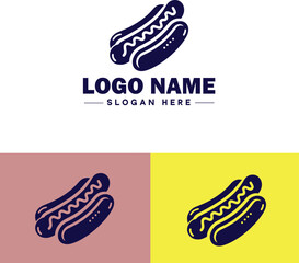 hot dog icon Frankfurter Wiener Sausage flat logo sign symbol editable vector